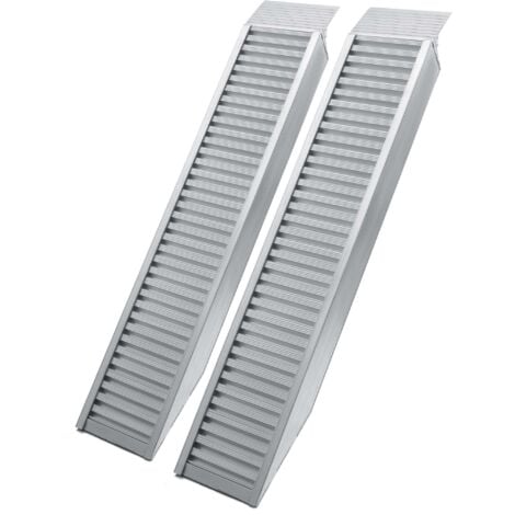 Wiltec Lot de 2x Rampe de chargement 1610 x 305 mm – capacité de charge max. 4050 kg – profil à barres – en Aluminium – Rampe d'accès utilitaire moto ATV quad remorque
