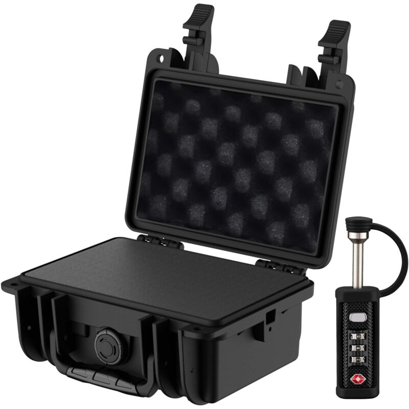 Wiltec Maletín para cámaras fotográficas 21,9 x 18,5 x 10,4 cm con cierre, solución de transporte fabricado en PP y fibra de vidrio, estuche
