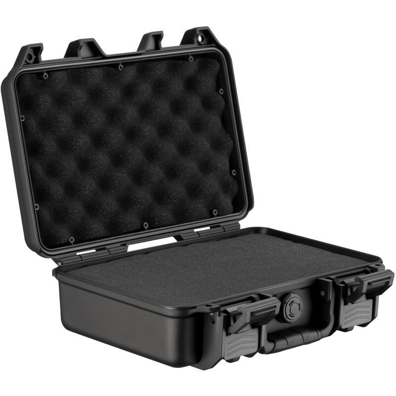 Wiltec - Mallette de transport universelle robuste – 32 x 22,9 x 11,2 cm – en pp et Fibre de verre – avec Mousse cube et panneaux personnalisables –