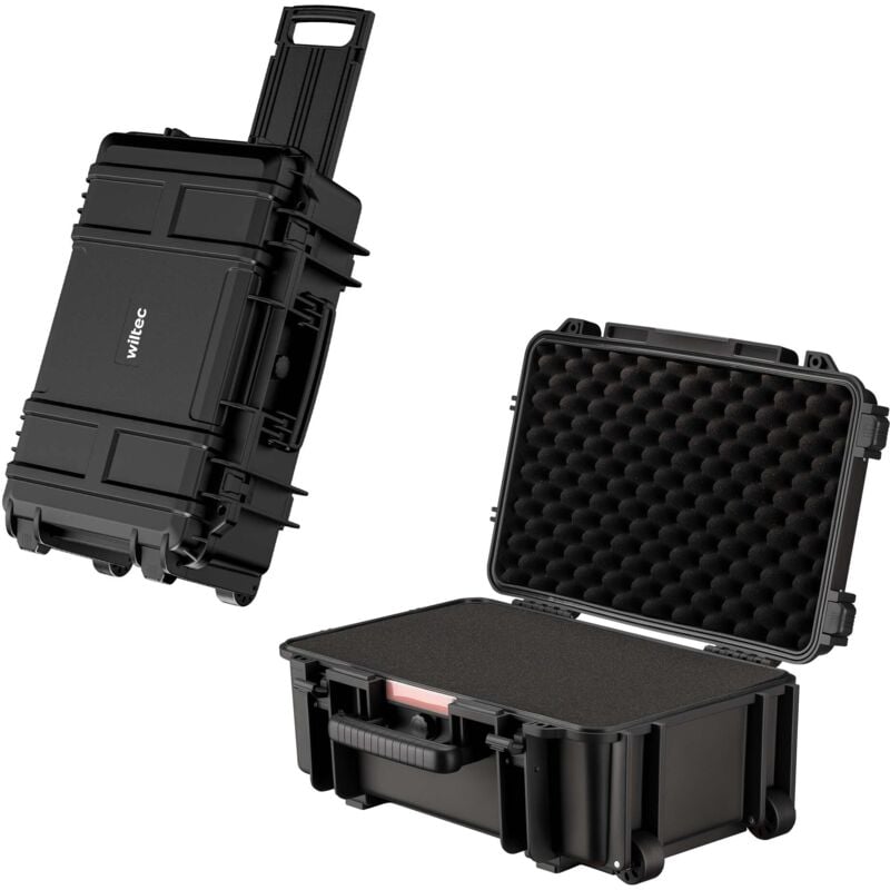Wiltec - Mallette de transport universelle robuste – 54,5 x 32,4 x 21,5 cm – en pp et Fibre de verre – Valise de protection pour équipements fragiles