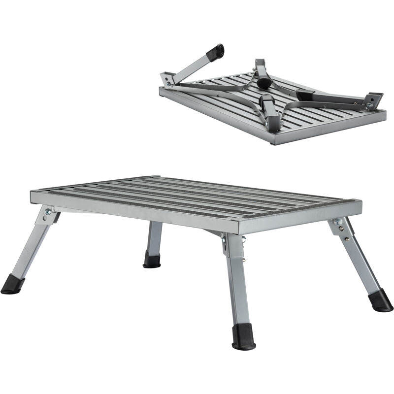 Wiltec Marchepied de camping jusqu'à 150 kg Tabouret pliable en acier Échelle à 1 marche