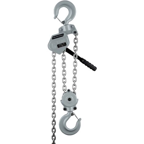 Wiltec Mini paranco a catena manuale VM6 fino a 6 t, altezza di sollevamento di 1,5 m, in alluminio, per il sollevamento di carichi pesanti