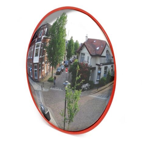 Wiltec Miroir Convexe Circulation 30 cm Champ de vision de 130°-160° Miroir traffic Sécurité routière Outdoor Indoor Miroir routier Polycarbonate solide Surveillance Rue Magasin