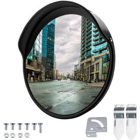 Miroir De Circulation Convexe 30cm - Miroir De Sécurité Grand Angle Réglable Pour Angles Morts Et Parkings