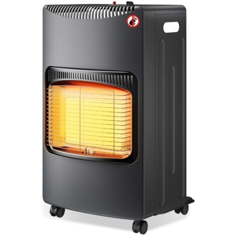 Wiltec mobile Gasheizung 4,2 kW, Gasheizstrahler 42 x 45 x 75,7 cm, Heizstrahler Innenraum mit Kippschutz, ODS und Rollen, Gasheizer kompatibel mit 13 kg Gasflasche
