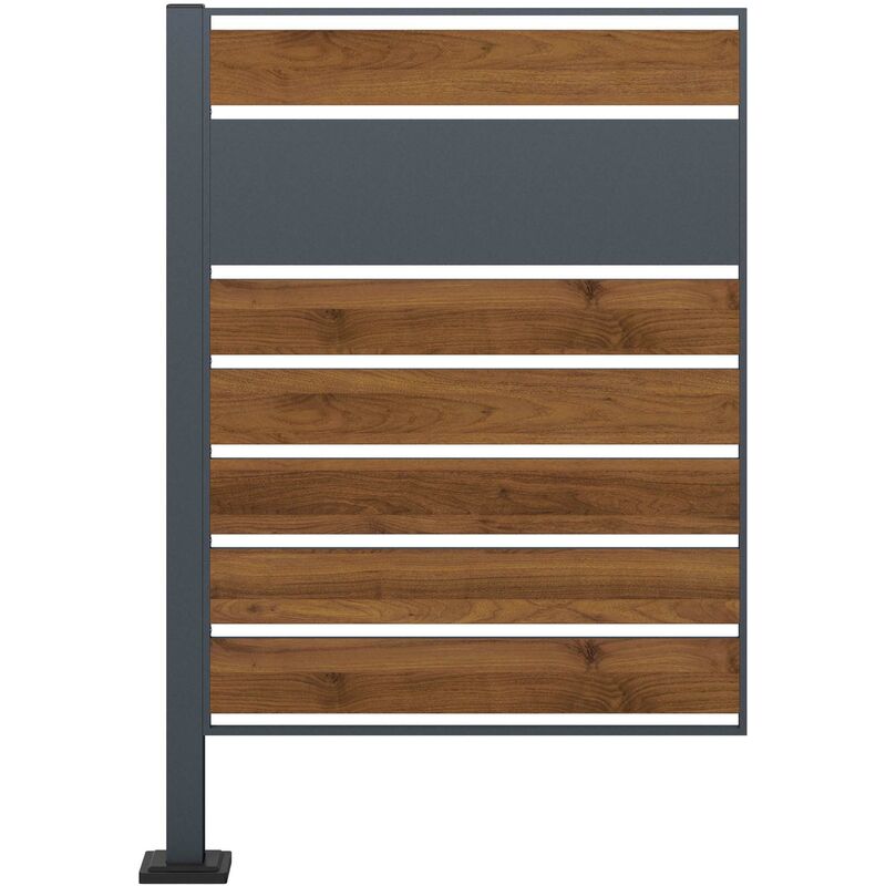 Wiltec Module de rallonge de Cache-poubelle – 800 x 50 x 1200 mm – pour une poubelle de 60 à 240 L – Design bois – en Acier – Clôture Range Coffre