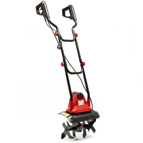 Wiltec Motoazada eléctrica 1050W 380rpm cultivador con cuchillas 4x4 profundidad de trabajo 220mm