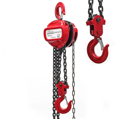 Wiltec – Palan à chaîne 3000 kg – Longueur chaîne 3 m – Hauteur levage 2,5 m – Acier robuste – Levage précis pour agriculture et industrie