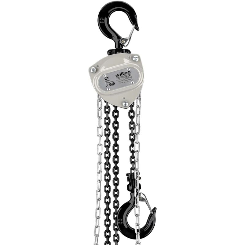 Wiltec - Palan à chaîne manuel V21-2 ultraléger et compact – Capacité de levage 2 t – Hauteur de levage 5 m – Chaîne 5 m – Palan mécanique de levage