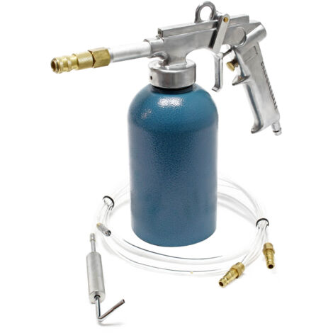 Wiltec – Pistolet pneumatique à godet 1100 ml – Pression 4-6 bars – Buse coudée ronde pour cavités et dessous de caisse - 4-6bars