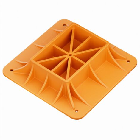 Wiltec Placa de apoyo para gato elevador todo terreno tamaño interior de la placa 200 x 125 x 62 mm tamaño exterior de la placa 290 x 290 mm de PP base de soporte para gato de trinquete