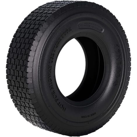 Wiltec Pneu 13x5.00-6 pour tracteur à pelouse – 305 x 305 x 110 mm – capacité de charge max. 145 kg – pour Roue Tondeuse à gazon Brouette Chariot Diable