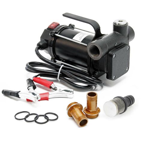 Wiltec – Pompe à fioul diesel auto-aspirante 12V 550W 80 l/min – Débit rapide pour gazole et biodiesel – Utilisation mobile et indépendante