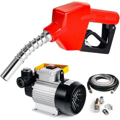 Wiltec Pompe à fuel ou gasoil bio mobile – Autoaspirante – 230 V / 550 W – 60 l/min / 2800 tr/min – avec Pistolet de distribution et Accessoires