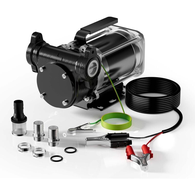 Wiltec - Pompe de transfert essence et diesel – pompe 180 w – débit 57 l/min – refoulement max. 12 m, aspiration max. 2 m – Transvasement vide fût