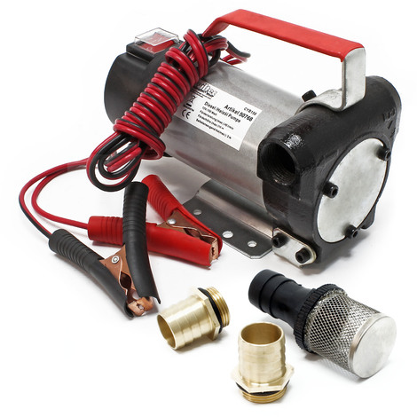 WilTec Pompe Diesel Fioul auto-amorçante Pompe Transvasement 12V/160W 40l/min Pompe Aspiration