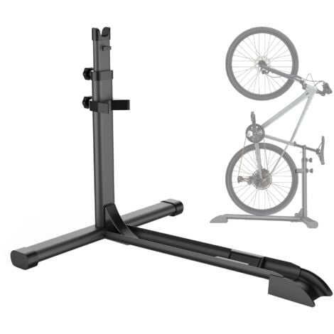 Wiltec Portabici da terra universale 68,8 x 56 x 49,3-81,1 cm, porta bicicletta autoportante in acciaio, altezza regolabile