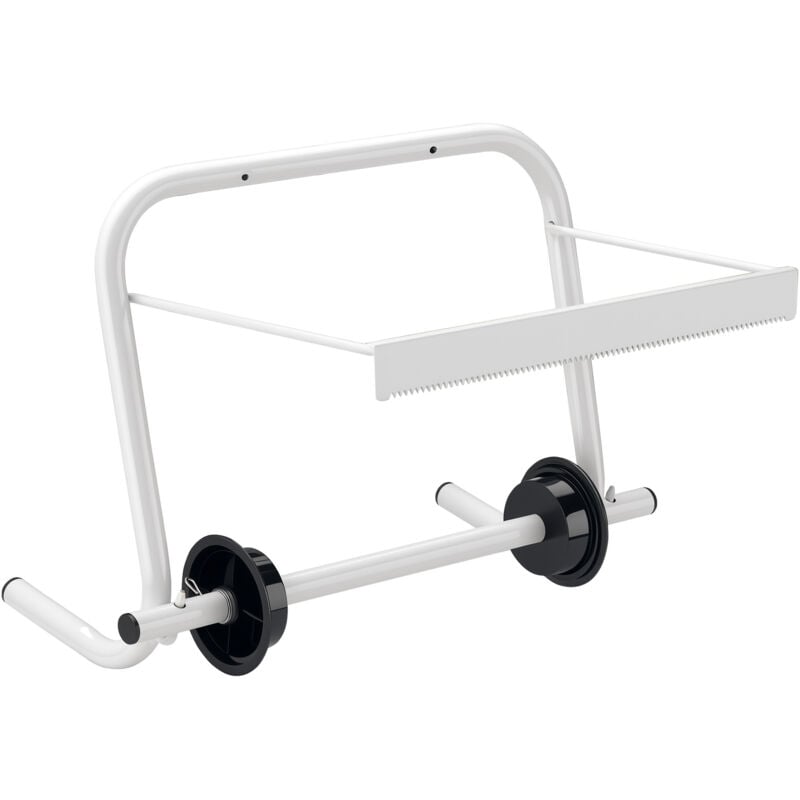 Porte papier mural – Largeur max. 34 cm, diamètre max. 40 cm – en Métal – Porte rouleau, dérouleur, dévidoir, distributeur de papier - Wiltec