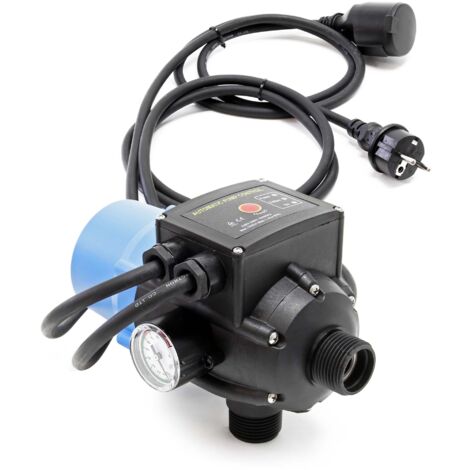 Wiltec Pressostat SKD-2D avec câble – 230 V – 149 x 123 x 225 mm – 1 phase Monophasé – 10 bar – Pour pompe domestique, pompe puits – Commande de pompe