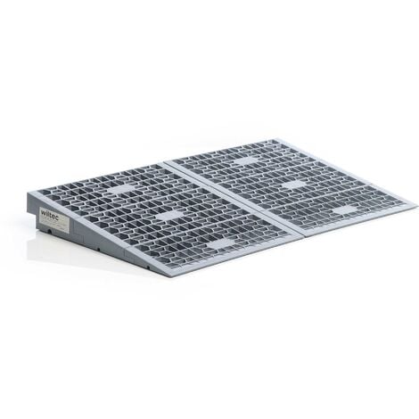 Wiltec Rampe d'accès de seuil – Hauteur 0-25 / 25-50 / 50-76 mm – Largeur 810mm – Modulable pour Fauteuil roulant & Déambulateur – avec Surface antidérapante – Ajustable Découpage sur mesure