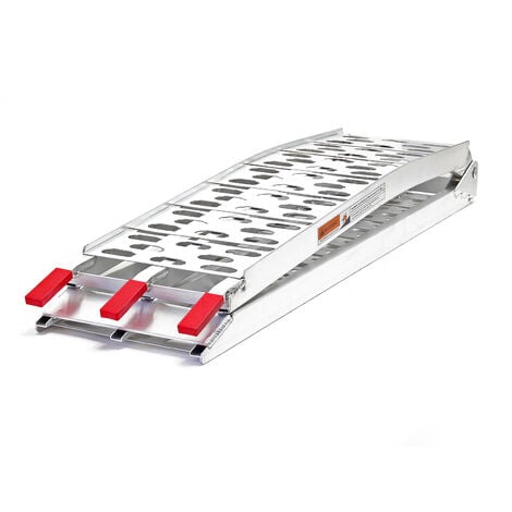 Wiltec Rampe de chargement pliable 2280 x 288 x 100 mm – capacité de charge max. 340 kg – en Aluminium – Profil perforé – Rampe d'accès utilitaire moto ATV quad remorque