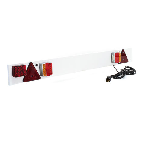 Wiltec – Rampe d’éclairage LED pour remorque 137 cm – Câble 6 m – Feux arrière, clignotants, feu stop – Support PVC et acier inoxydable