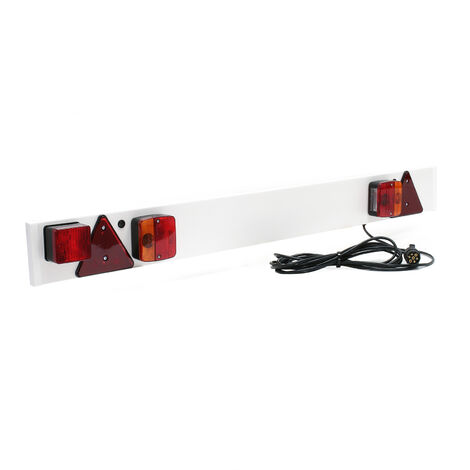 Wiltec – Rampe d’éclairage pour remorque 137 cm – Câble 6 m – Feux arrière, clignotants, feu stop – Résistante aux vibrations et chocs