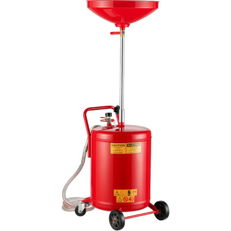 Wiltec Recogedor de aceite 68 l, recipiente de recogida de aceite regulable en altura 98-157 cm, carro de recogida de aceite móvil sobre 4 ruedas vaciado aire a presión