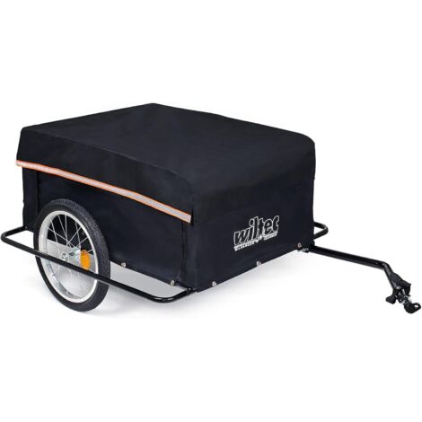 Wiltec Remorque pour vélo, Timon Rabattable & Attelage Rapide, Transport de Charges Randonnée Voyage, Chariot pour Bicyclette