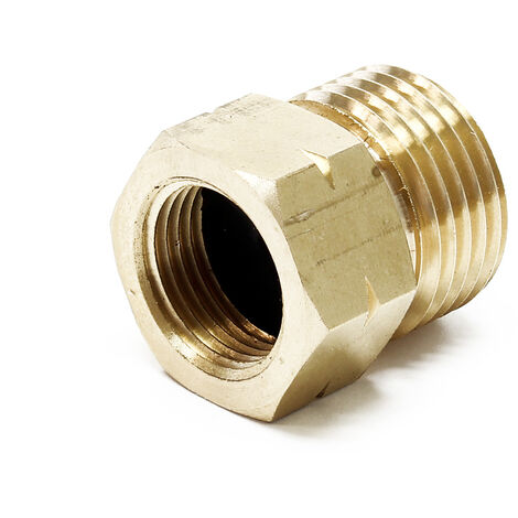 Wiltec Repuesto para quemador de maleza hasta 2000° - Adaptador reductor - Conector para manguera de gas de 20 mm BSPP 1/2" rosca externa izquierda a 16 mm BSPP 3/8" rosca interna izquierda