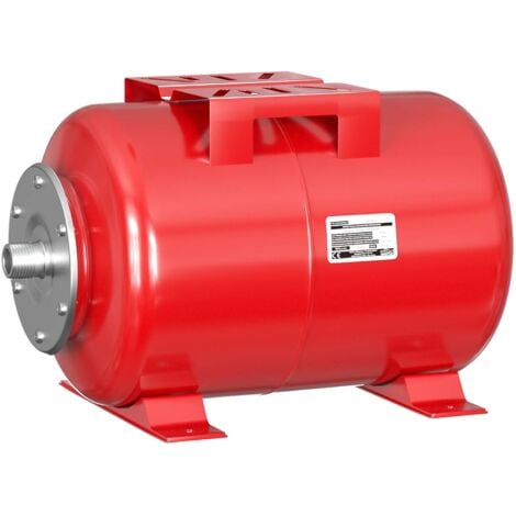 Wiltec Réservoir pression à vessie – 24 Litres – 267 x 750 x 450 mm – en Acier – Version horizontale – Surpresseur pour la surpression eau domestique – Réservoir Cuve suppresseur pour pompe