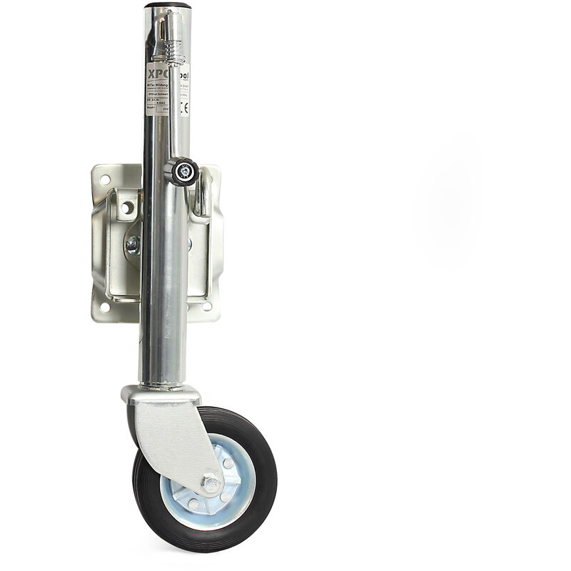 XPOtool Roue jockey Charge lourde – Capacité max. 540 kg – Hauteur de levage max. 260 mm – en Acier galvanisé – avec Manivelle – Roulette avant