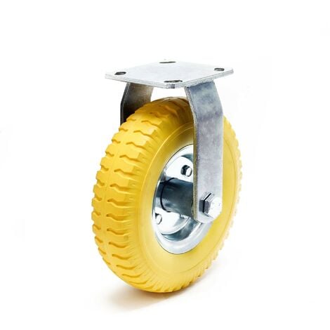 Wiltec Ruota da trasporto anti-foratura 225x58mm con piastra fissa e disco in metallo