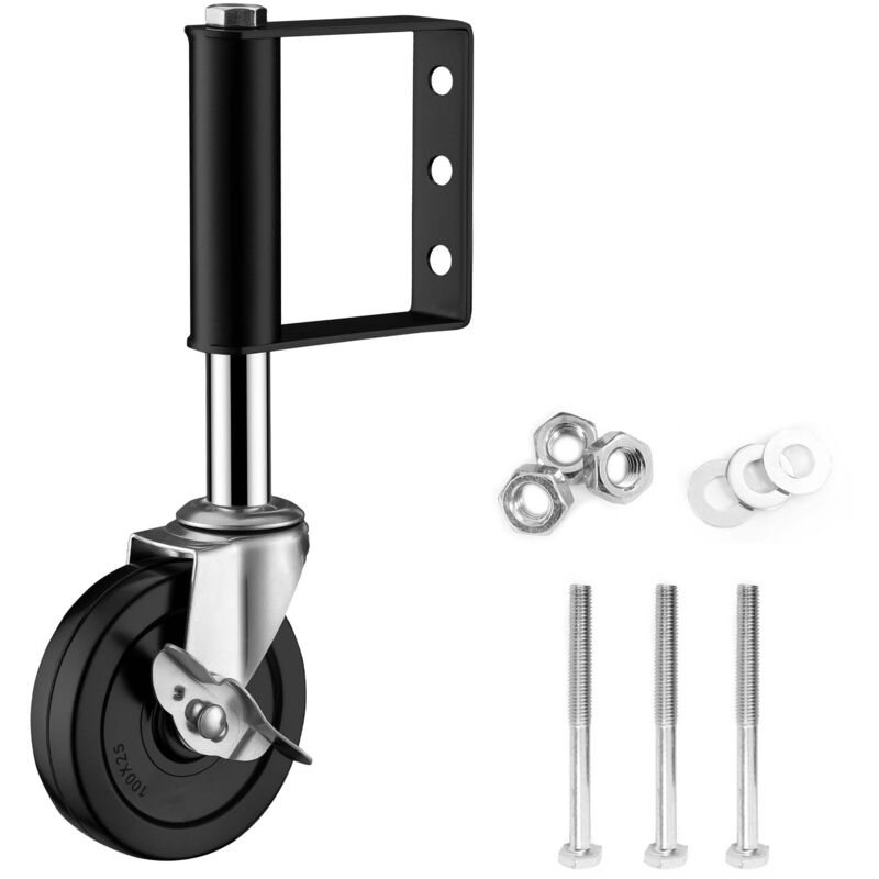 Wiltec Ruota Per Cancello Con Freno 100 Mm, Portata Max 100 Kg, Ruo...
