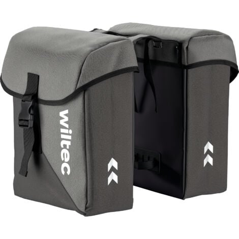 Wiltec Sacoche double étanche pour porte-bagages – capacité de 35 L – avec housse de pluie – pour vélos et vélos électriques – Sac de bicyclette – Cyclisme, courses, excursions