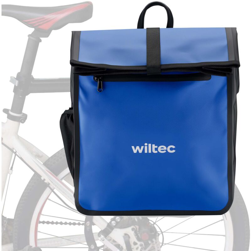 Sacoche étanche pour porte-bagages bleue – capacité de 22 l – en pvc – pour vélos et vélos électriques – Sac de bicyclette – Cyclisme, courses,