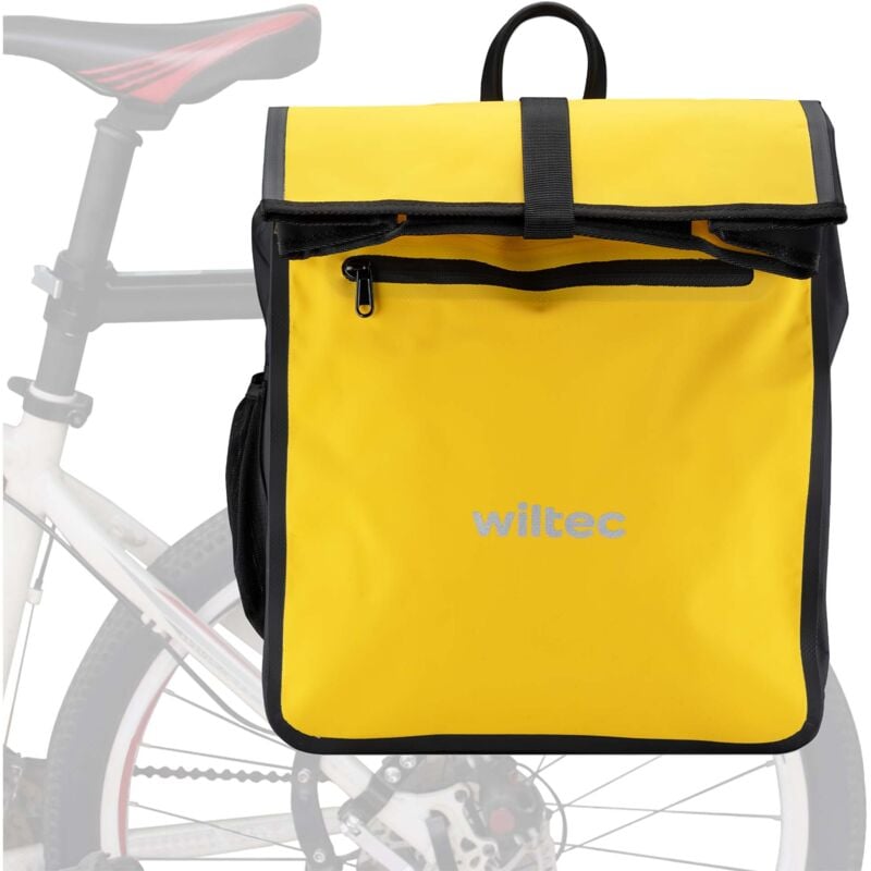 Sacoche étanche pour porte-bagages jaune – capacité de 22 l – en pvc – pour vélos et vélos électriques – Sac de bicyclette – Cyclisme, courses,