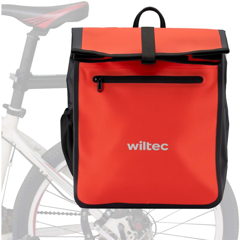 Sacoche étanche pour porte-bagages rouge – capacité de 22 l – en pvc – pour vélos et vélos électriques – Sac de bicyclette – Cyclisme, courses,