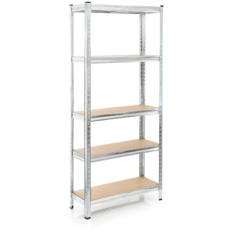 Wiltec Scaffale per carichi pesanti zincato 174x75x30cm 875 kg Sistema a incastro Acciaio 5 ripiani