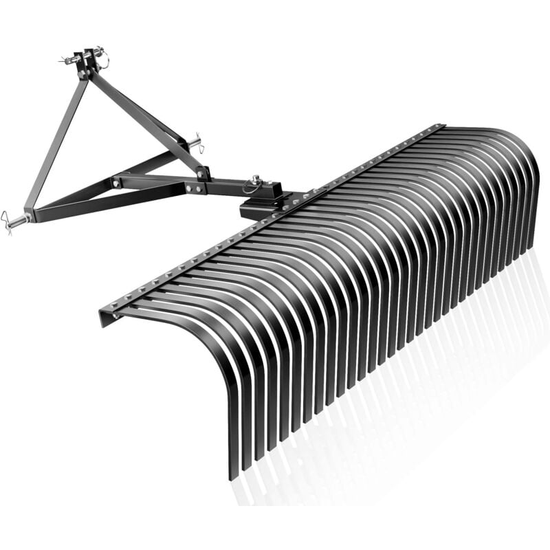 Wiltec - Scarificateur Autoporté noir – 1520 x 480 x 810 mm – 32 Dents – Démousseur pour tracteur tondeuse quad – Peigne déchaumeuse gazon – rotation