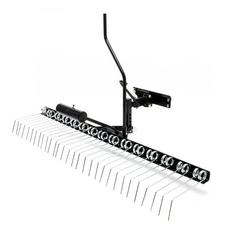 Wiltec Scarificateur tracté – 1200 x 575 x 670 mm – Largeur de travail 120 cm – pour Tracteur-tondeuse autoportée ATV – Démousseur Émousseur Aérateur de gazon