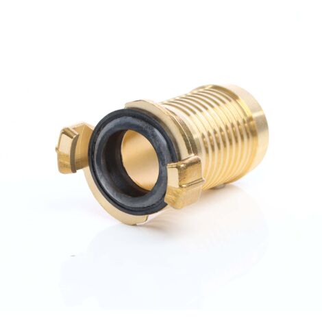 Wiltec Schlauchtülle aus Messing DN32 (1 1/4") Schnellkupplung für Wasserschlauch Schlauchverbinder Gartenschlauch