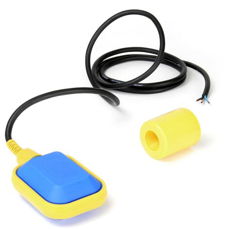 Wiltec Schwimmerschalter für Pumpen, 230VAC 16A, Pegelschalter für Tauchpumpen, Wechsler mit 2 m Kabel