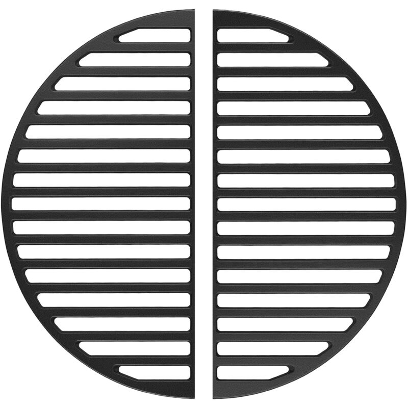 Set 2x Barbecue semi-circulaire – 55 x 26,5 x 0,9 cm – en Fonte – bbq Charbon de bois ou à gaz – Grillade Cuisson – Terrasse Jardin Plancha – Viande