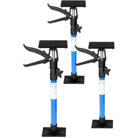 Wiltec Set 3x Étai de porte télescopique - tige 51-115 cm Réglage en continu / charge max. 30 kg - avec Plaques de pression inclinables - Écarteur Tendeur de pose dormant cadre