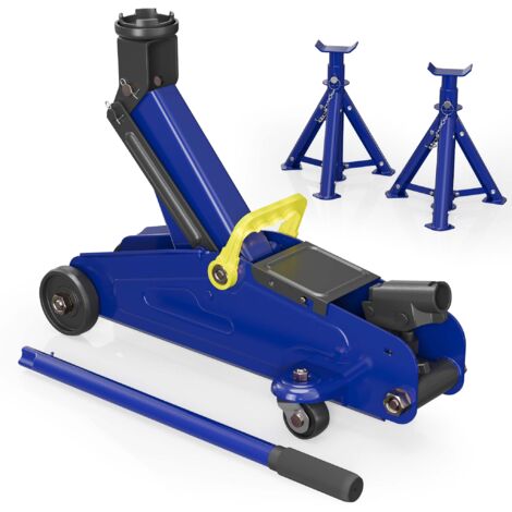 Wiltec set cric sollevatore + 2 cavalletti max 2t altezza regolabile
