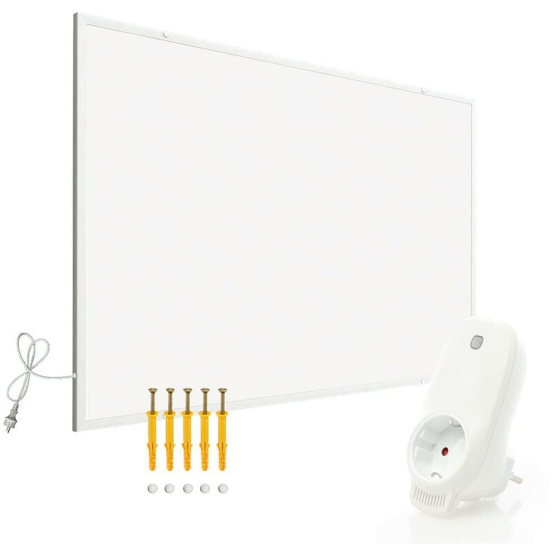 Wiltec - Kit Panneau chauffant infrarouge avec themostat – 400 w – 720 x 620 x 15 mm – Chauffage ir électrique mural – Émetteur Radiateur à Rendement
