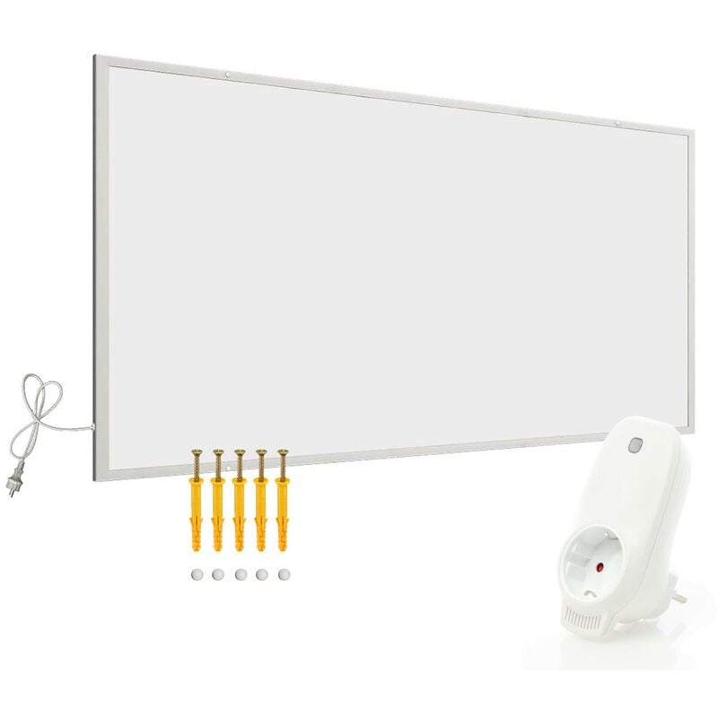 Wiltec - Kit Panneau chauffant infrarouge avec themostat – 850 w – 1220 x 770 x 15 mm – Chauffage ir électrique mural – Émetteur Radiateur à