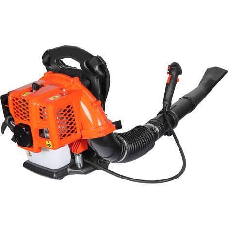 Wiltec Soffiatore foglie a spalla, motore a benzina 2 tempi, 1,7 CV, ergonomico con tubo regolabile