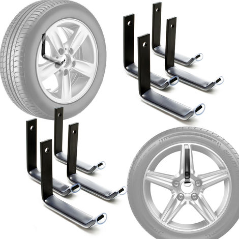 Wiltec Soportes 8x para neumáticos ruedas montaje almacenaje pared